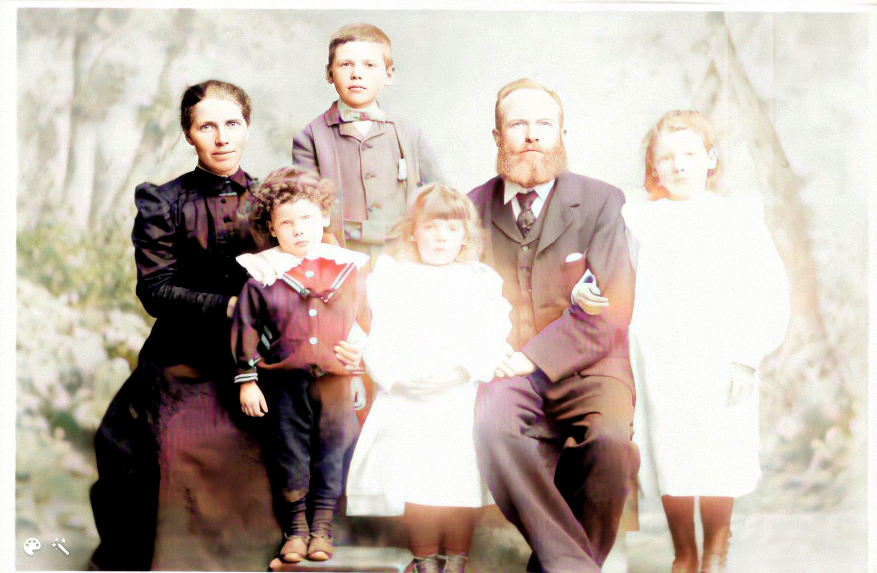Photo of photos/Ann Rose nee McLennan 1860-1922 fam portrait colorized